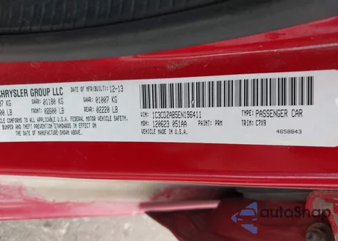 2014 Dodge Avenger Se from USA, damaged, VIN 1C3CDZAB5EN196411